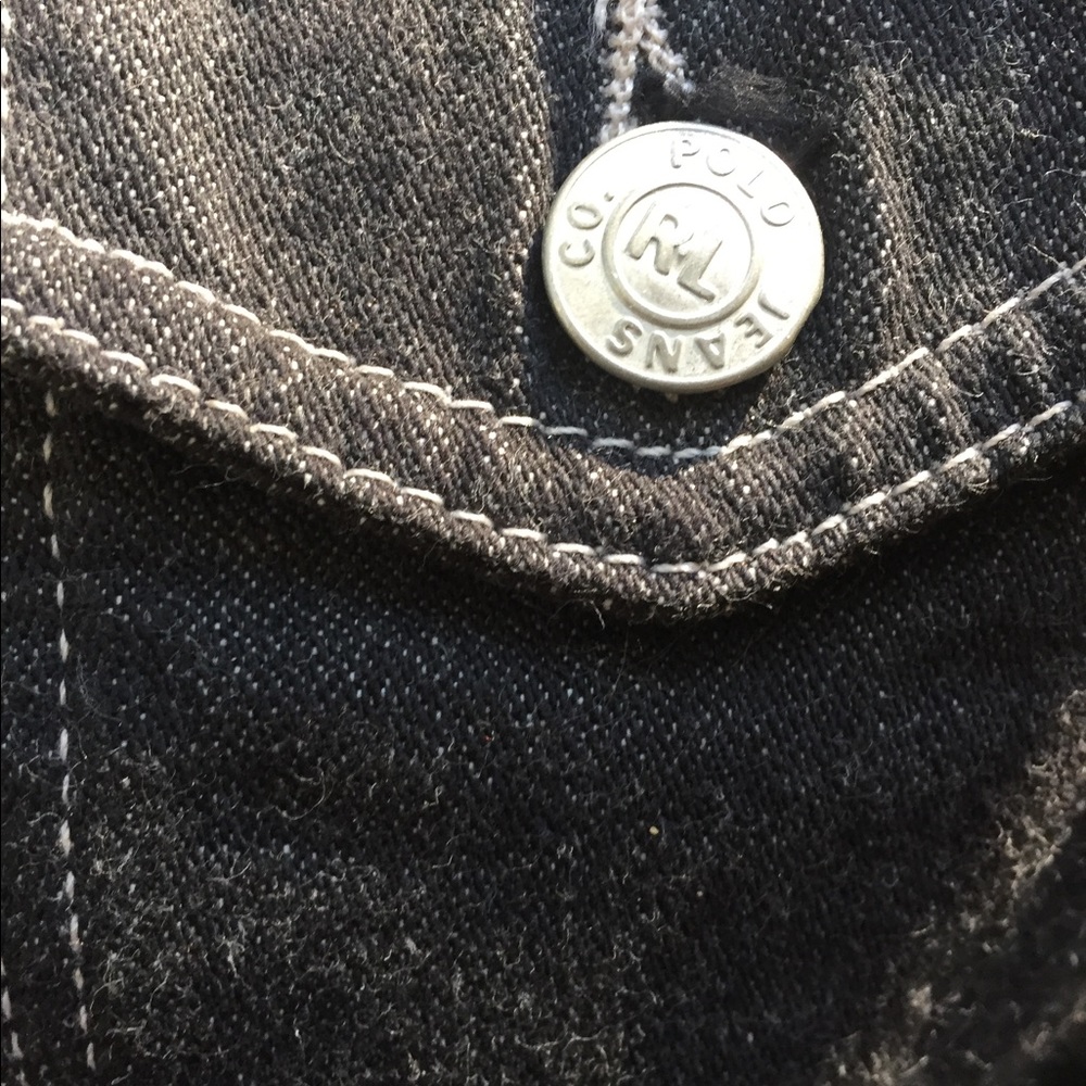 Kreativekristen wolf embellished black  vintage gray denim jacket  HP26x6 - Picture 7 of 16
